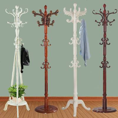 实木衣帽架欧式落地卧室衣架落地单杆式衣服架时尚简约客厅挂衣架