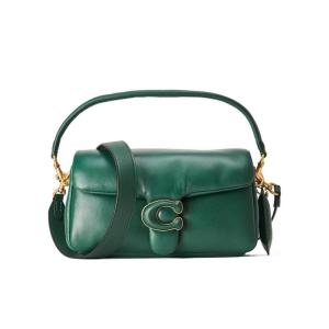 COACH蔻驰女士平纹单肩包大容量实用百搭配饰休闲通勤手提斜挎 绿色