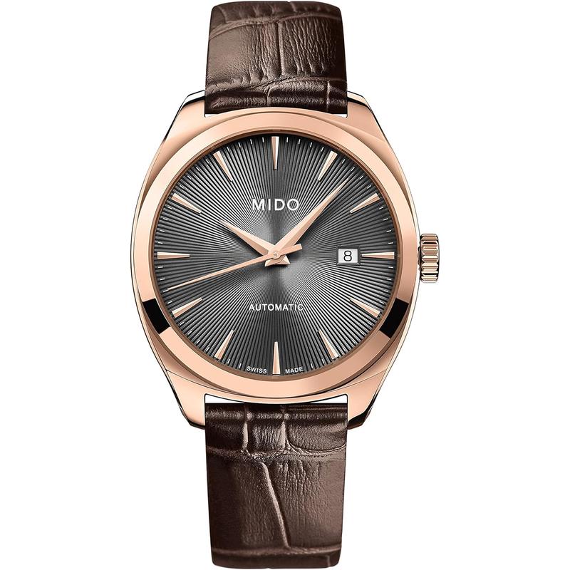 Mido自动机械表mm玫瑰金PVD不锈钢男表商务防水运动手表