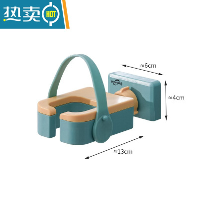 敬平免打孔壁挂式吹风机架吹风筒置物架卫生间浴室墙上收纳电吹风支架 升级款[龙胆绿]180度旋转浴室置物架