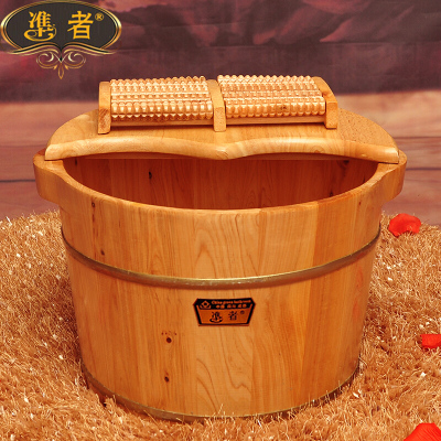 26高双耳按摩器加盖带盖泡脚木桶洗脚木桶足浴桶木盆送泡脚粉波迷娜BOMINA 默认颜色