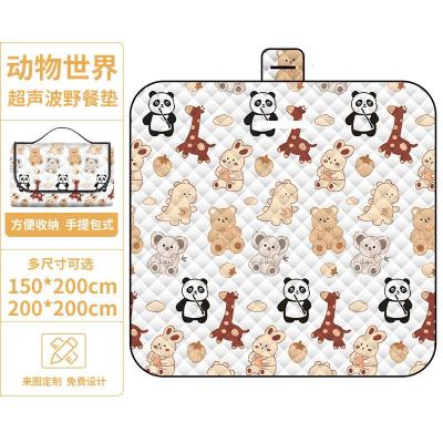 超声波野餐垫防潮垫户外露营防水草坪帐篷野餐布便携加厚地垫批发