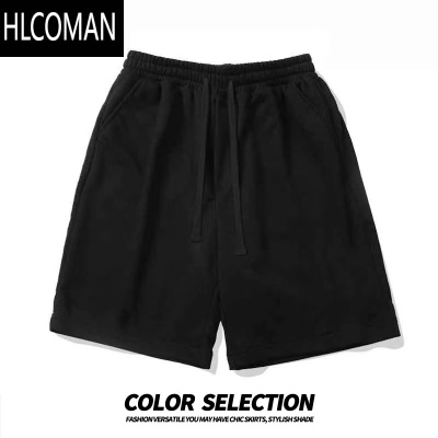 HLCOMAN欧美式vibe街头基础款纯色直筒短裤男夏季外穿痞帅嘻哈五分运动裤