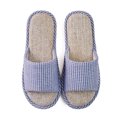 漂步春秋室内亚麻拖鞋女软底防滑透气居家用木地板情侣棉麻凉拖鞋男士8817