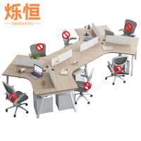 烁恒 员工办公桌 六人位含柜 套