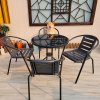 紫叶庭院桌椅花园防水防晒简约露天室外露台外摆休闲椅子户外桌椅