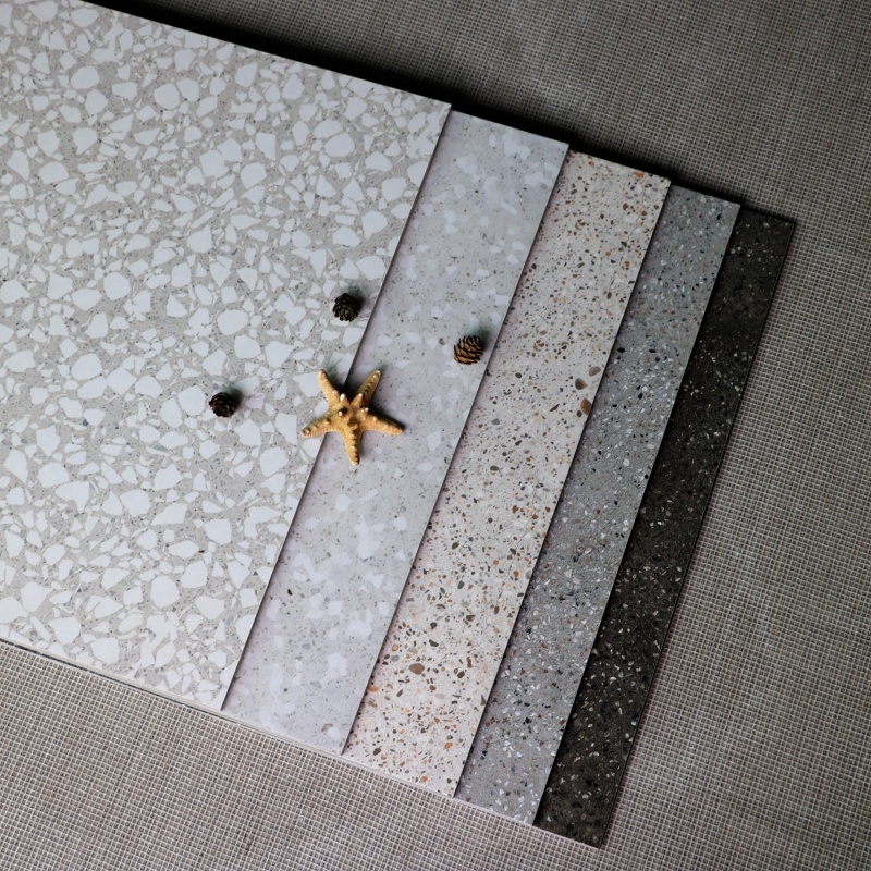 复古水磨石瓷砖600*600哑光防滑大颗粒客餐厅店铺麻石水泥地板砖壹德