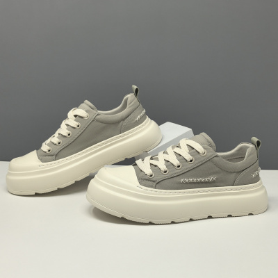 男士夏季透气布鞋百搭冰丝布休闲鞋欧洲站男鞋小众男生厚底增高鞋