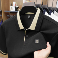 锦氨竹纤维高端短袖polo衫男2026夏季新款翻领透气休闲男士T恤