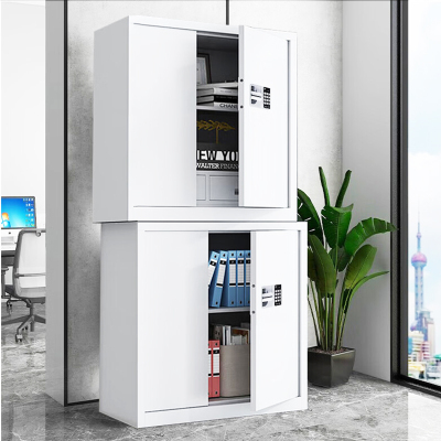 格具(GEJU)加厚钢制瓷白色分双节带斗国保密码锁保密柜资料档案柜