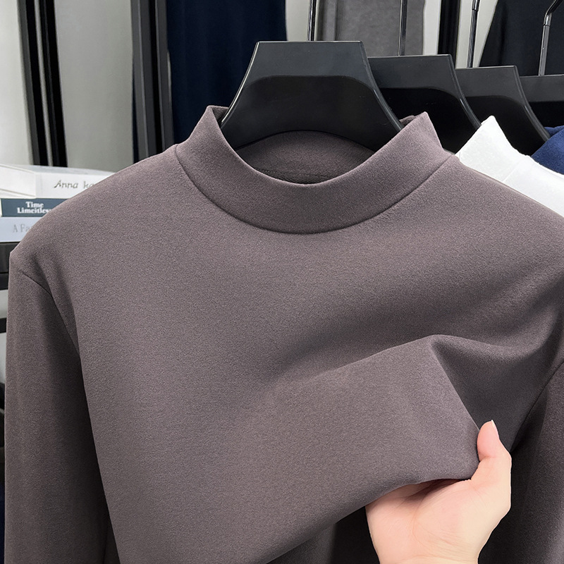 280克德绒半高领打底衫男秋冬新款休闲磨毛保暖男士卫衣_567