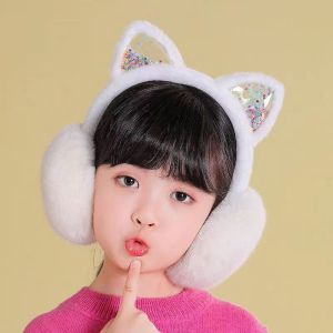 冬天儿童女可爱耳罩保暖可折叠防风兔耳朵耳捂猫咪耳包耳套学生版