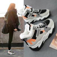 雪地靴女冬季新款加厚加绒老爹鞋休闲保暖百搭潮厚底棉鞋