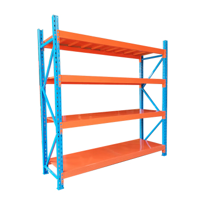臻远 ZY4121555重型货架置物架四层主架 蓝+橘红 1500*600*2000mm 500kg
