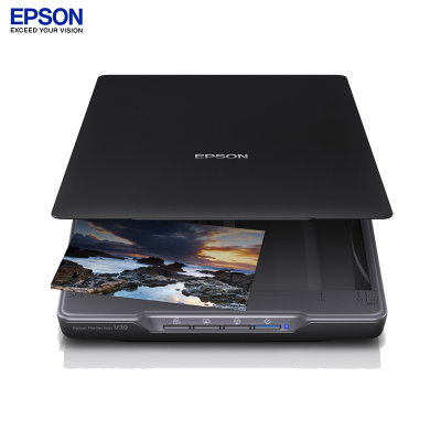 爱普生（EPSON）PerfectionV39超紧凑型照片与文档平板式扫描仪（黑色）