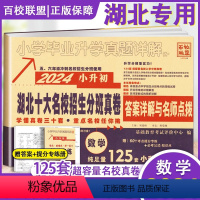 纯足量 125套 数学 小学升初中 [正版]2024小考湖北十大名校入学摸底真卷数学武汉小学毕业升学真题详解五六年级冲刺