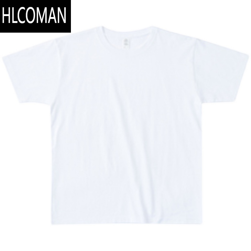 HLCOMAN250g日系T恤圆领短袖t恤男女款纯色无缝打底衫基础款内搭