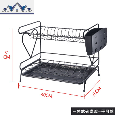 碗架创意双层碗碟架沥水架家用简易杯子盘子碗筷收纳架厨房置物架 三维工匠