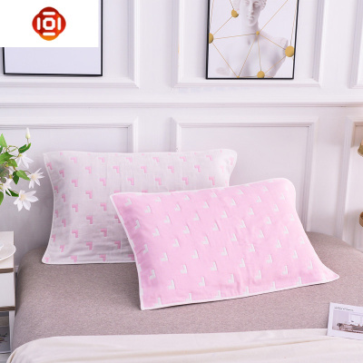 一对装六层纱布枕巾棉枕头巾三层棉毛巾情侣成人枕套三维工匠