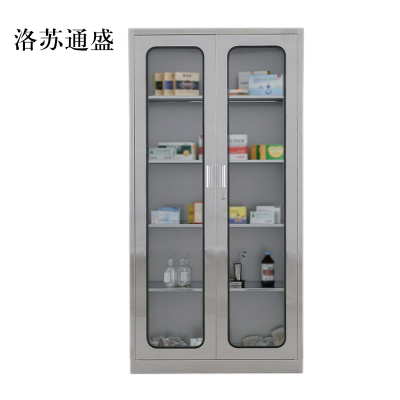 洛苏通盛文件柜不锈钢柜子储物柜资料柜档案柜带锁文件柜201通玻文件柜常规款