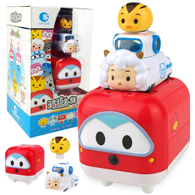 潮昇动漫奥飞Q宠骑骑家族玩具车库组合发条惯性玩具车飞侠乐迪hellokitty儿童乐园骑骑家族-乐迪车库组合201