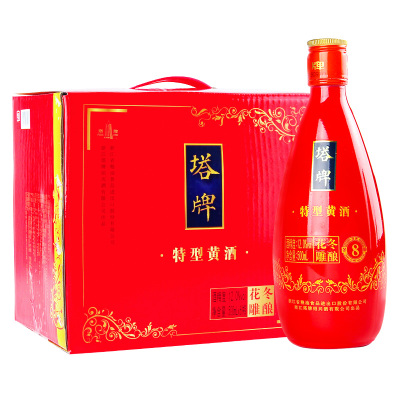 塔牌绍兴手工黄酒八年冬酿花雕酒500ml*6整箱装礼盒装