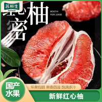 [苏鲜生]新鲜福建平和红心柚 送开果器 净重4.5斤 2个 中果 新鲜柚子水果 蜜柚