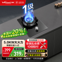 万和钢化玻璃燃气灶单灶具 单眼灶嵌入式 5.0kW大火力 台嵌两用 E6L90 液化气