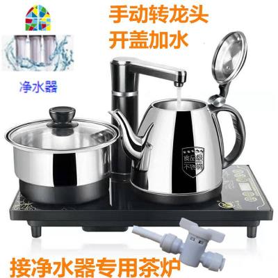 直饮净水器专用全自动加水电热茶炉双层防烫烧水壶家用泡茶具盘桌 FENGHOU GD105金色玻璃整体(全自动电热)
