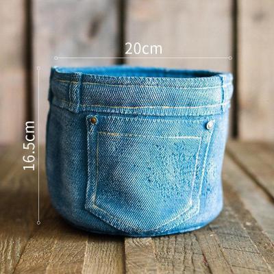 家柏饰(CORATED)牛仔裤口袋花器小花盆创意个性INS北欧桌面摆件盆栽 牛仔裤口袋花器(A)底部已打孔 中