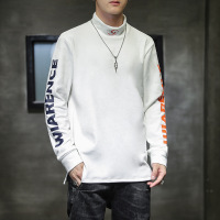 新款男装秋冬长袖T恤韩版潮流兔绒半高领休闲男士保暖打底衫