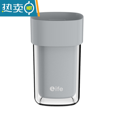 敬平日式双层漱口杯旅行牙刷收纳盒便携式情侣旅游刷牙杯牙缸洗漱套装 灰色洗漱杯