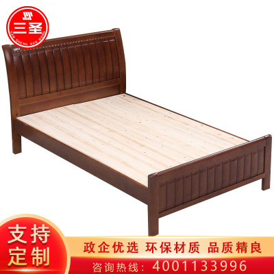 三圣 办公家具办公床接待床宿舍床单人床实木床1.2米1.5米