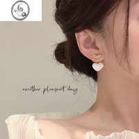 JiMi925银针轻奢高级感耳环爱心耳坠2023年新款潮耳钉气质早春耳饰女