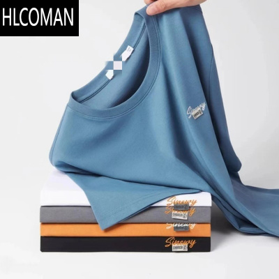 HLCOMAN表哥男装 冰爽棉 柔软凉感 简约圆领短袖 男士夏季休闲透气t恤流