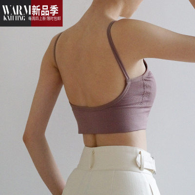 薄款美背少女内衣抹胸无钢圈带胸垫运动文胸学生裹胸防走光背心女SHANCHAO