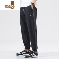 YANXU速干冰丝休闲裤男夏季薄款宽松加肥加大码束脚运动裤男士排扣裤子