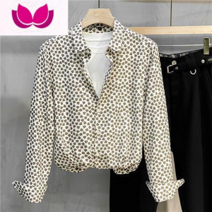 七斓夏季新款高级感花衬衫2022潮牌男长袖休闲男装帅气上衣碎花衬衣潮