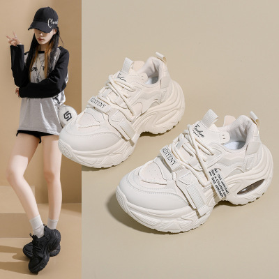 ins韩版新款老爹鞋女2026春季跑步休闲鞋厚底增高鞋
