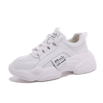 九形道（JIUXINGDAO）网红老爹鞋女2020春季新款百搭ins潮厚底松糕休闲运动小白鞋女士低帮鞋