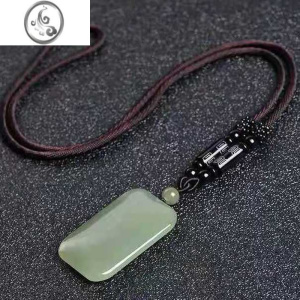 JiMi新疆和田玉平安无事牌玉坠男女同款大号玉牌玉石吊坠项链挂件国潮 大款50*30*10mm