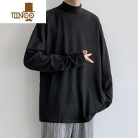 YANXU长袖中高领内搭打底衫男内搭纯色保暖情侣长袖t恤休闲上衣