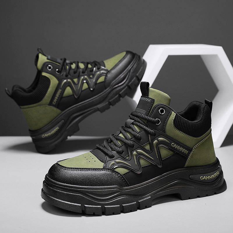 男鞋秋季年新款工地上班工作劳保板鞋防滑耐磨复古色马丁靴