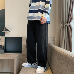 休闲裤男2023秋季新款长裤男直筒阔腿长裤松紧男宽松卫裤
