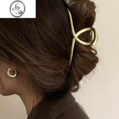 JiMi复古金属发夹女2022年新款潮轻奢百搭小众设计感后脑勺网红鲨鱼夹