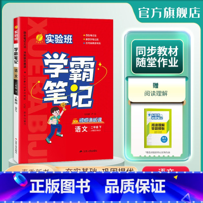 [人教]语文 二年级下 [正版]2024年春 小学实验班学霸笔记二年级语文下册人教版 春雨教育2年级下册RJ版笔记重难点