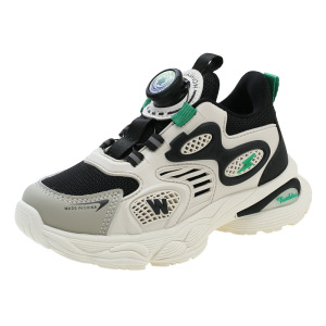 秋新款中小学生旋转纽扣儿童运动鞋软底网面青少年男女童鞋旅游鞋