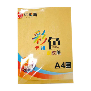 优彩嘉 彩色皮纹纸 A4 230g 橘红色 1511 包