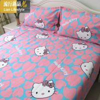 棉老粗布床单单件粉色卡通学生宿舍单人睡单加大双人被单1.8m床 三维工匠