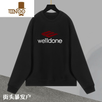 YANXU刺绣圆领套头卫衣男士WELLDONE潮牌美式情侣秋款